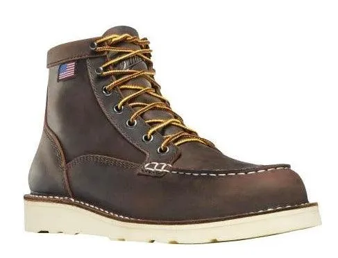 Winter Sport Functional Danner Women's Bull Run 6" Brown Leather Moc Toe Steel Toe Wedge Sole Work Boot 15576
