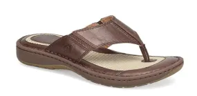 Queen Fit Born Men's Corvo Brown Leather Thong Sandal Flip Flop BM0006916-TN