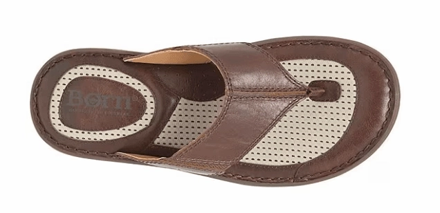Born Men's Corvo Brown Leather Thong Sandal Flip Flop BM0006916-TN Fit