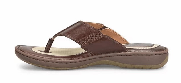 Born Men's Corvo Brown Leather Thong Sandal Flip Flop BM0006916-TN Easy To Slip On