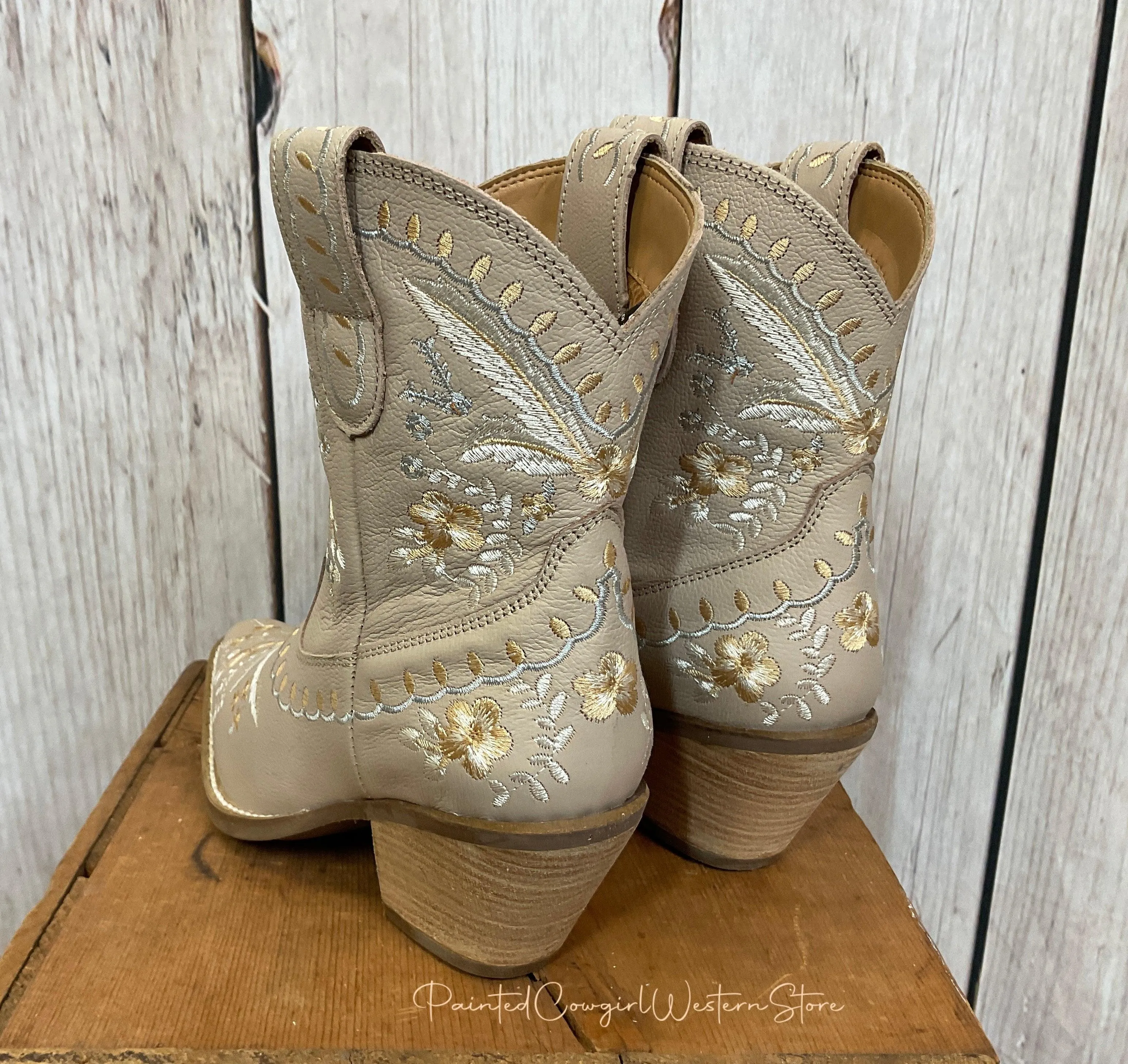 Steel Guard Dingo Women's Primrose Sand Cowgirl Ankle Booties DI748