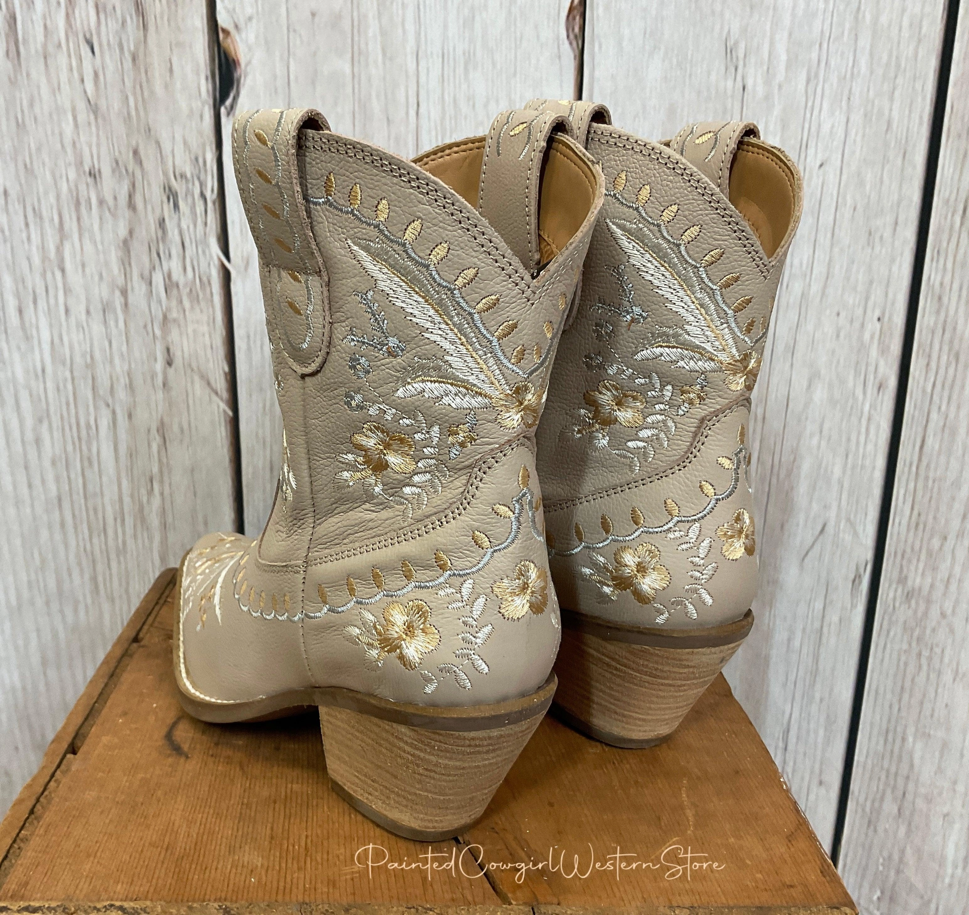 Steel Guard Dingo Women's Primrose Sand Cowgirl Ankle Booties DI748