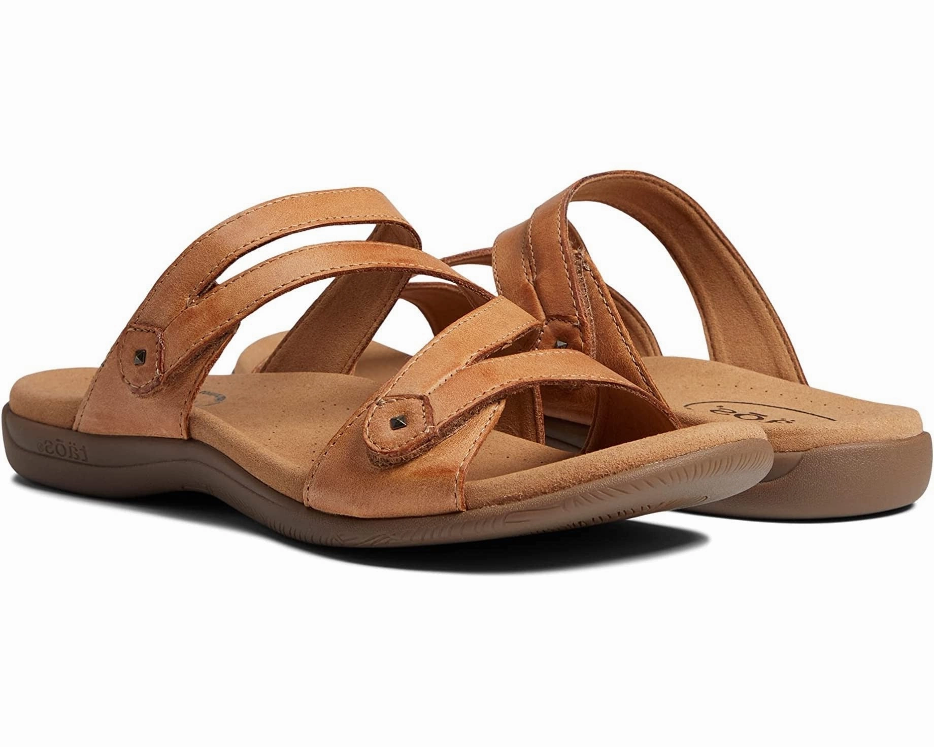 Double U | Leather | Caramel Spring Bloom Canvas Cool