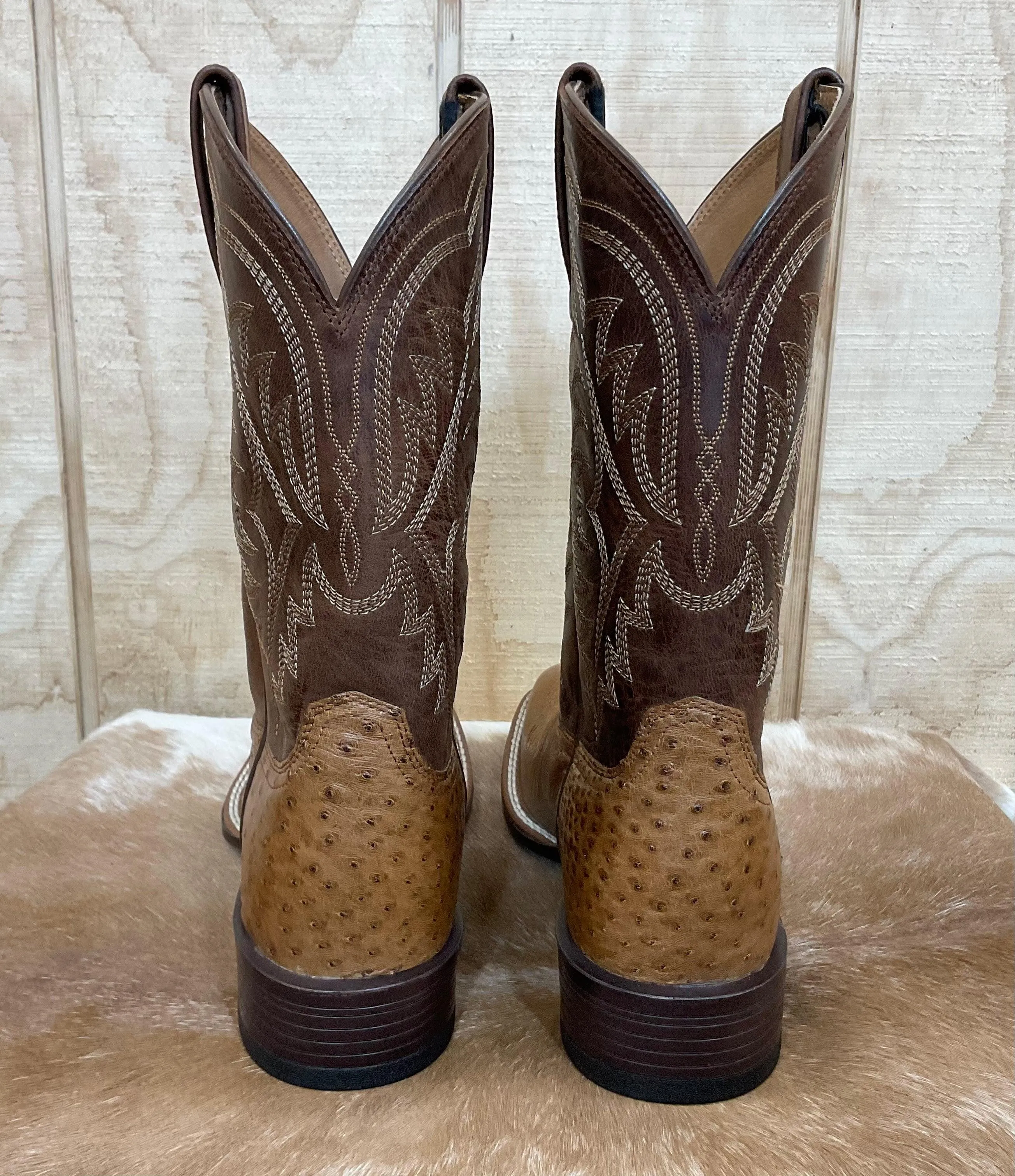 Ariat Men's Night Life Ultra  Smooth Ostrich Square Toe Cowboy Boots 10040345 Nightclub Indie Core