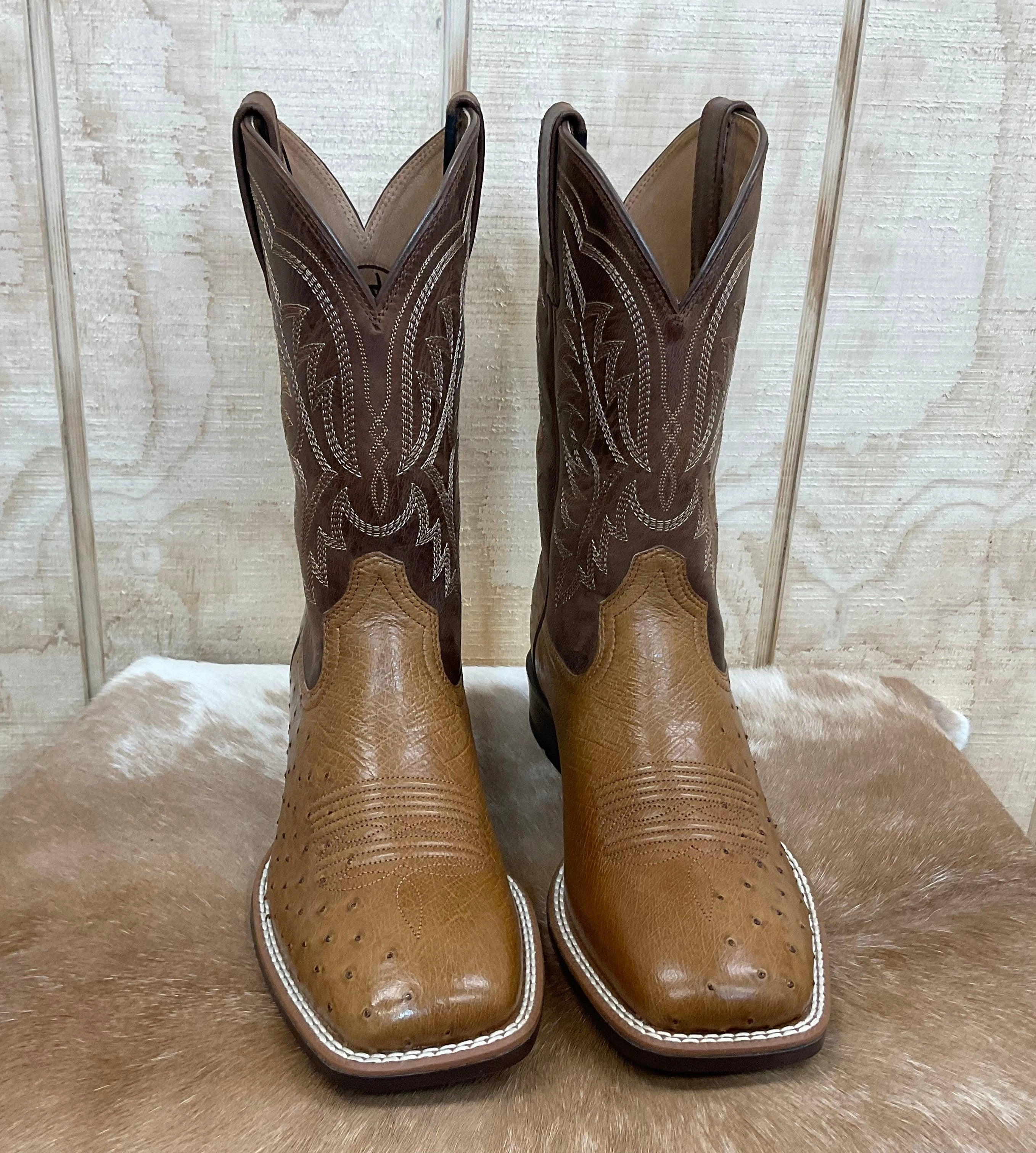 synthetic leather Ariat Men's Night Life Ultra  Smooth Ostrich Square Toe Cowboy Boots 10040345