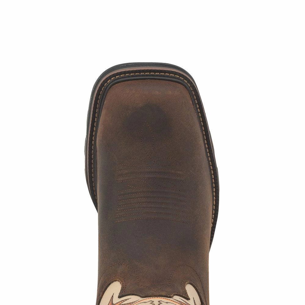 Outdoor Travel R. Watson Men's Chestnut Brown Buffalo & Ivory Top Work Boots RW1011