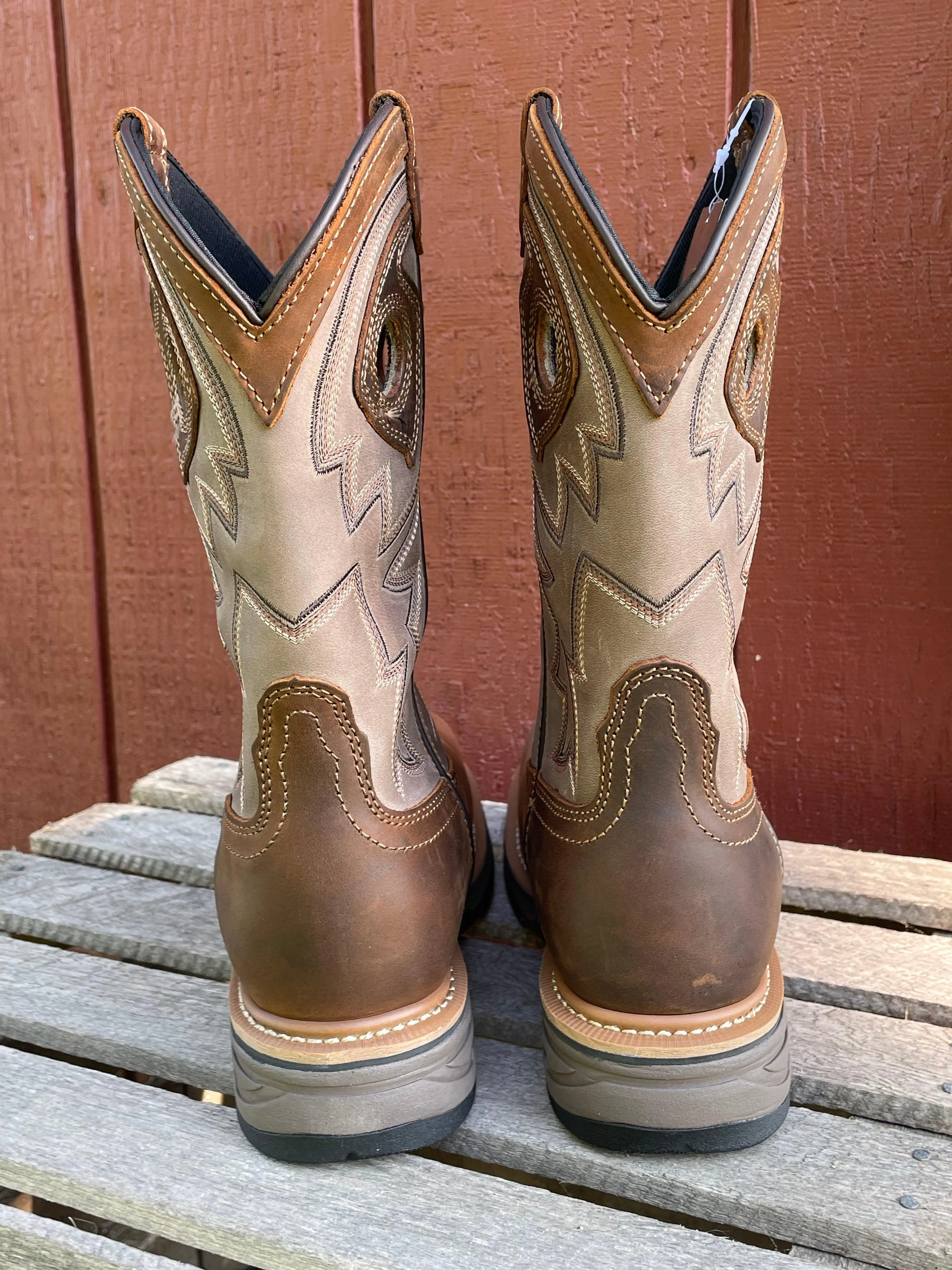 Dan Post Men's Brown Leather Kirk Waterproof Composite Square Toe Work Boot DP59456CT Travel Companion