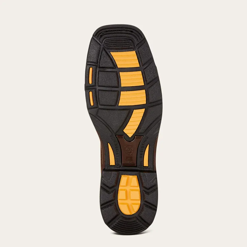 Ariat Mens Workhog Bruin Brown & Black Top Waterproof Square Toe Western Work Boots 10017436 Anti-Slip Sole Universal Style