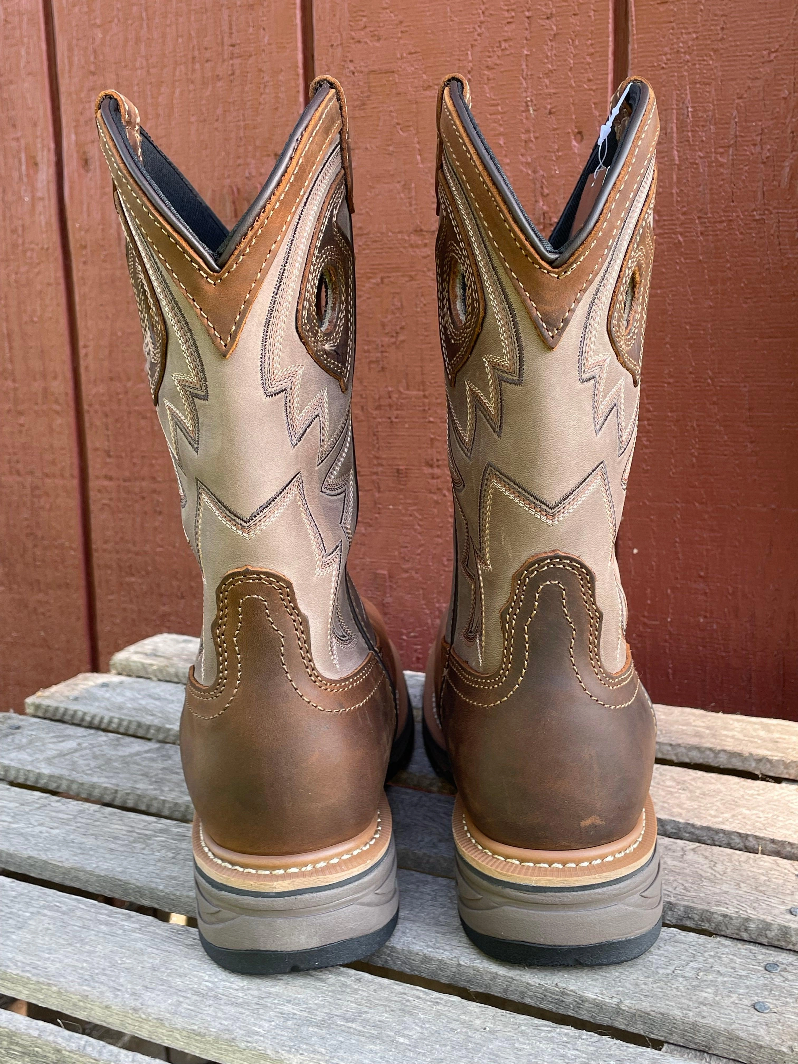 Dan Post Men's Brown Leather Kirk Waterproof Composite Square Toe Work Boot DP59456CT Travel Companion