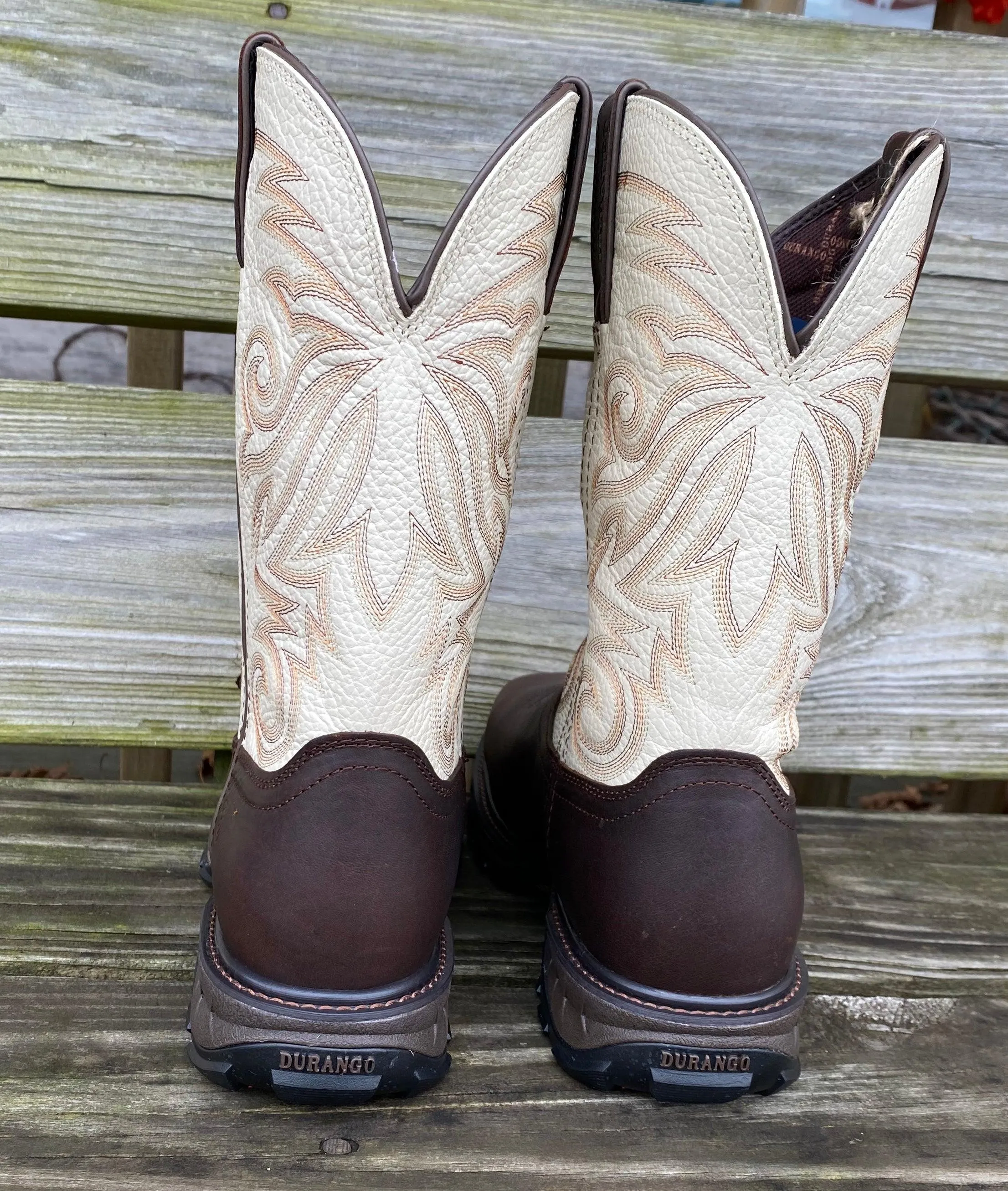 Outdoor Tough Weekend Trip Durango Men's Maverick Brown & White Top Composite Toe WaterProof Work Boots DDB0330