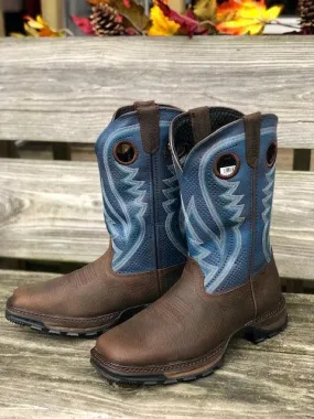 Mountain Trail Durango Men's Maverick XP Brown & Blue Square Toe Cowboy Work Boots DDB0268