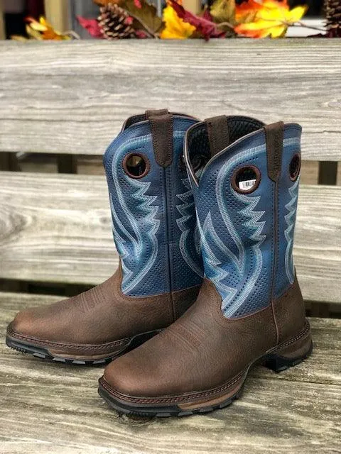 Mountain Trail Durango Men's Maverick XP Brown & Blue Square Toe Cowboy Work Boots DDB0268