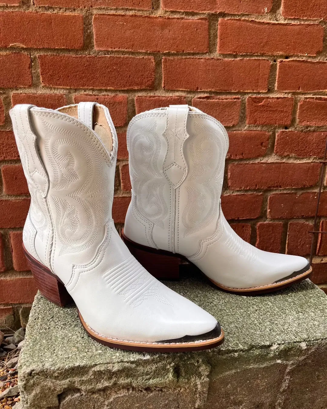 Durango Women's Crush White Leather Fashion Cowgirl Boots DRD0465 Neutral design All-Purpose Footwear