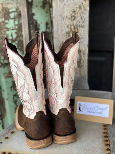 Durango Women's Lady Rebel Pro Trail Brown & White Square Toe Cowgirl Boots DRD0392 Slip Block