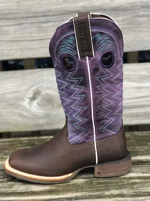 All Terrain Boot Comfort Grip Durango Women's Rebel Pro Brown & Purple Square Toe Cowgirl Boots DRD0354
