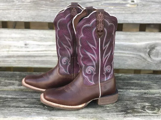 Versatile use Unisex Cool Durango Women's Rebel Pro Purple & Brown Square Toe Cowgirl Boots DRD0377