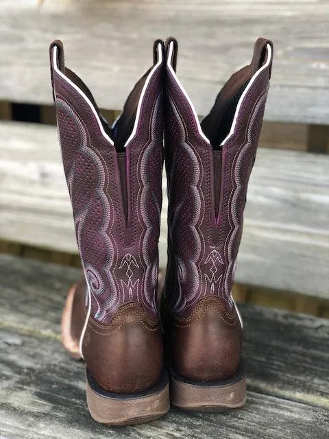 Neutral design Durango Women's Rebel Pro Purple & Brown Square Toe Cowgirl Boots DRD0377