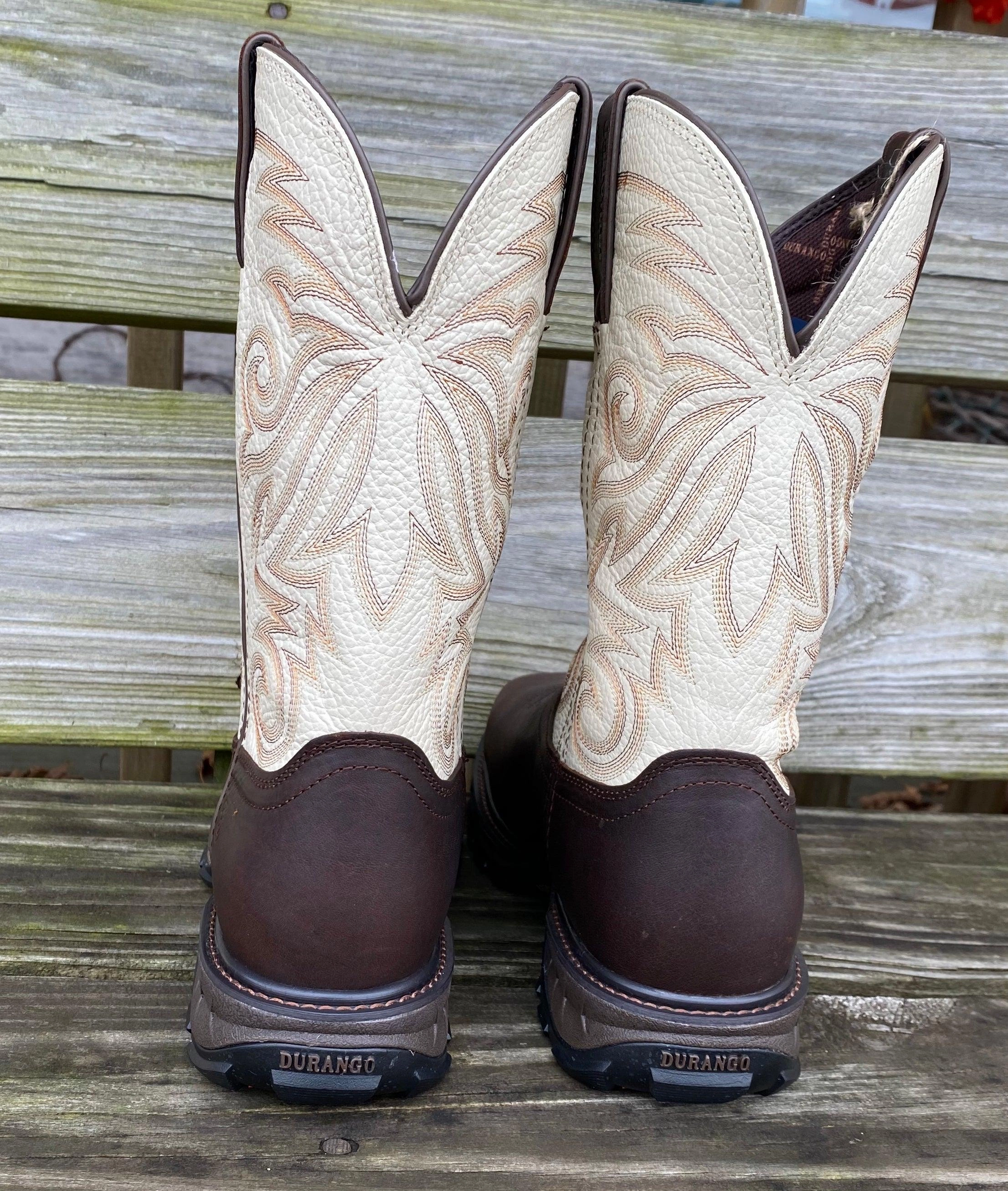 Outdoor Tough Weekend Trip Durango Men's Maverick Brown & White Top Composite Toe WaterProof Work Boots DDB0330