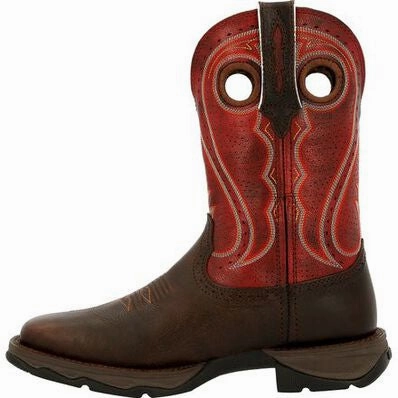 Adjustable Strap Functional Form Durango Rebel Women's Crimson Red and Brown Square Toe Cowgirl Boots DRD0408