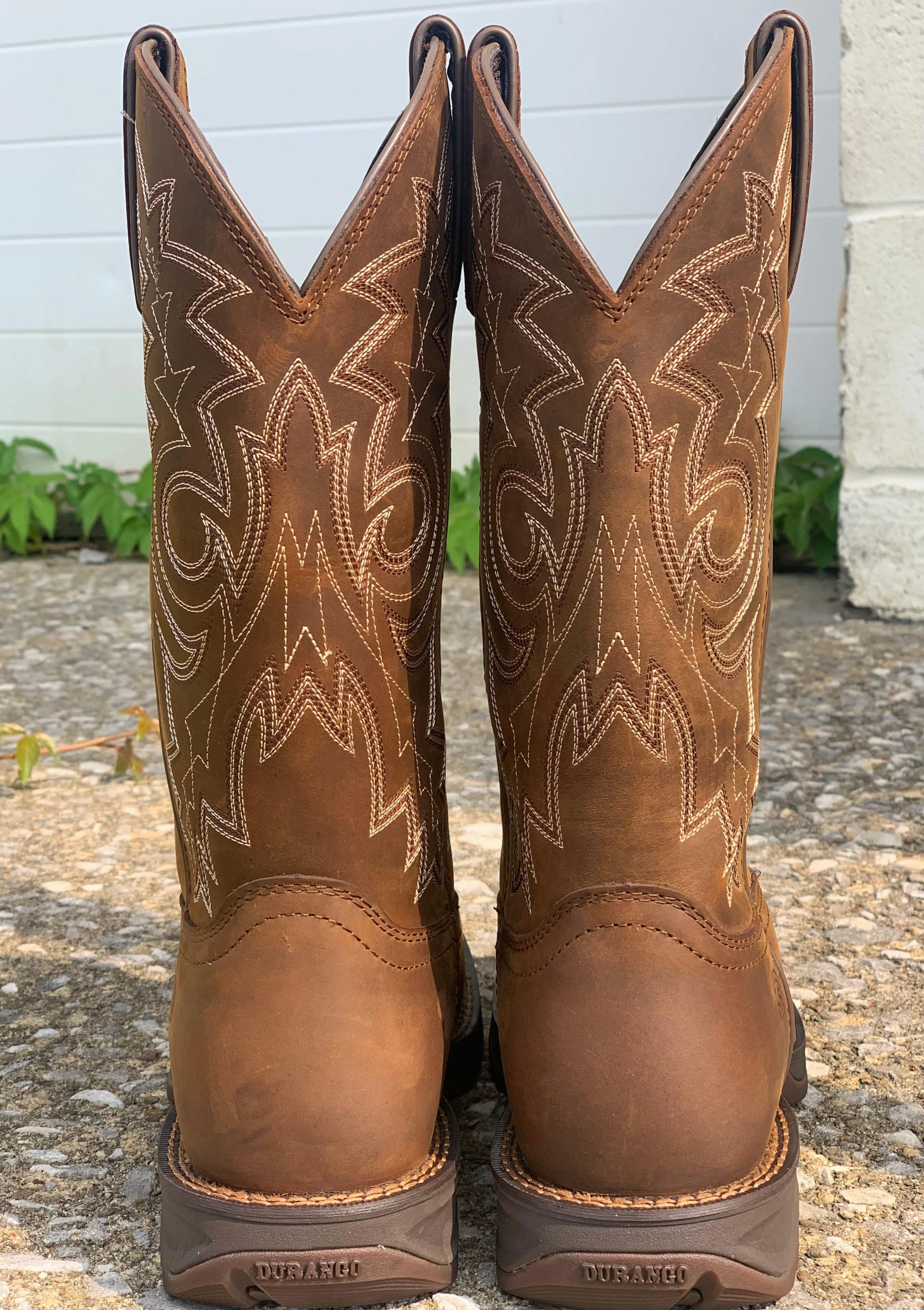 Durango Rebel Work Brown Steel Toe Waterproof Square Toe Work Boots DDB0389 Weatherproof