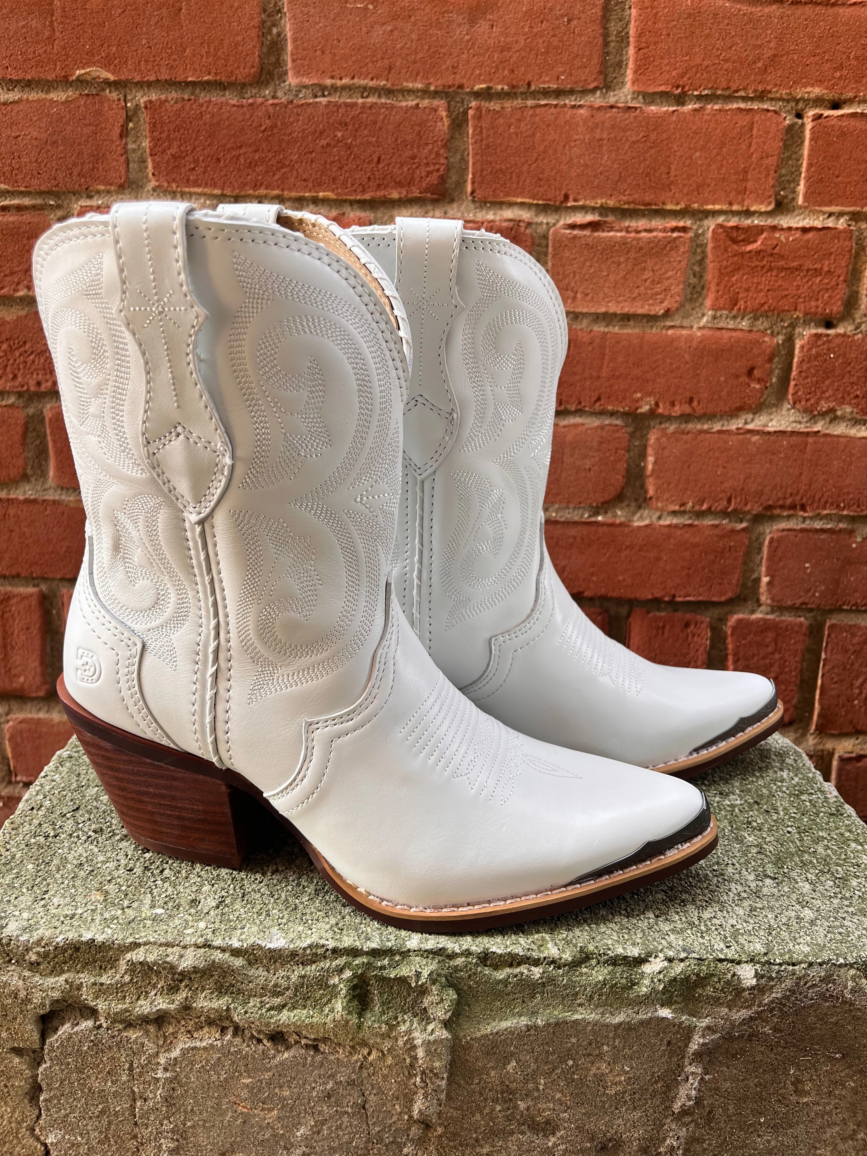 Durango Women's Crush White Leather Fashion Cowgirl Boots DRD0465 work use