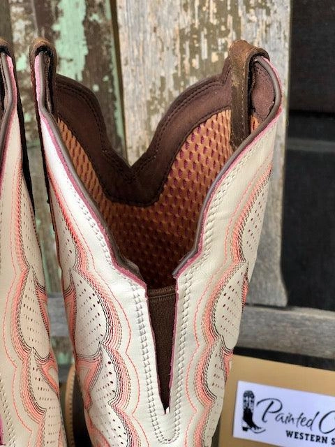 Durango Women's Lady Rebel Pro Trail Brown & White Square Toe Cowgirl Boots DRD0392 Hard wearing Soft Footbed