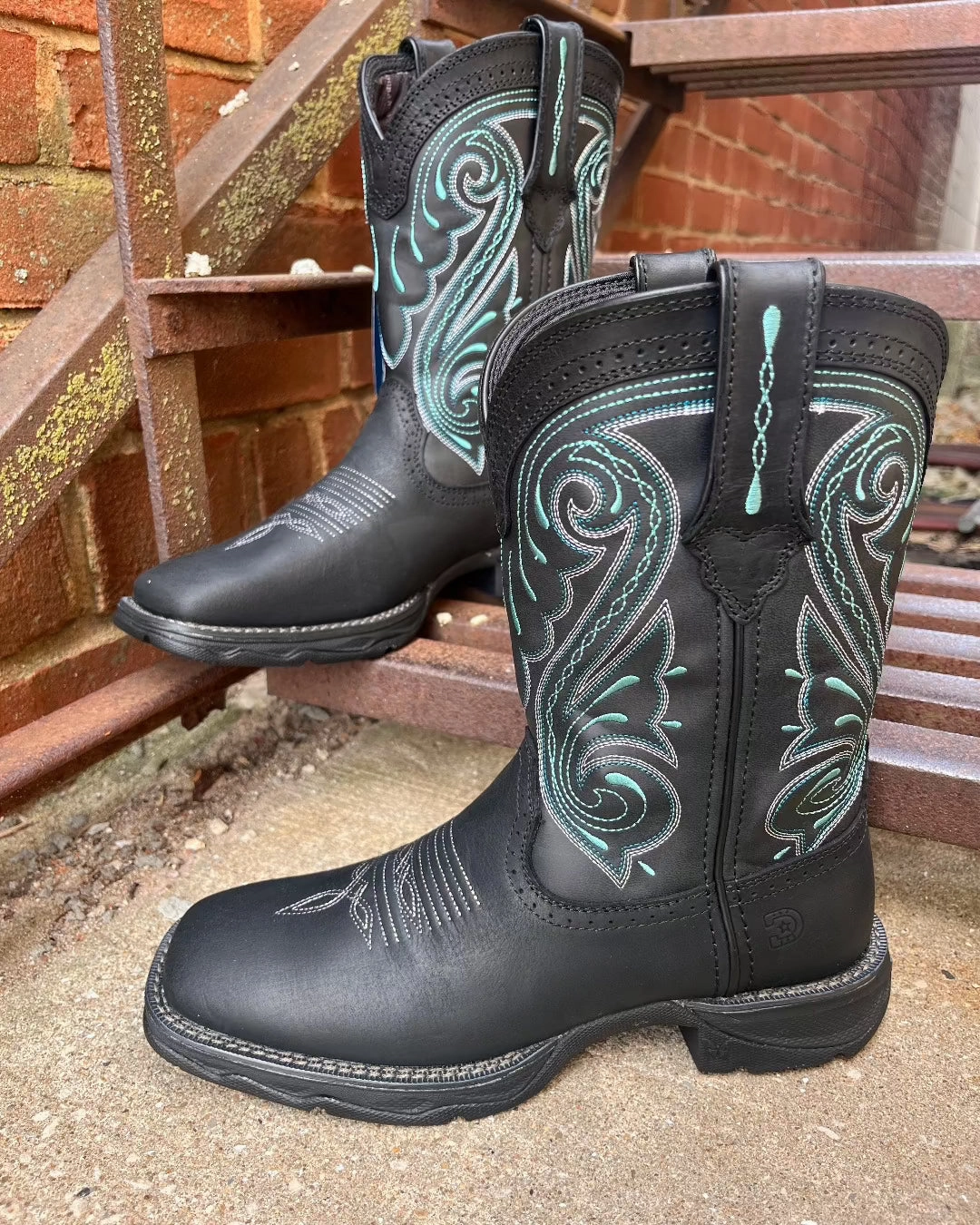 Durango Womens Rebel Black Western Midnight Sky Cowgirl Boots DRD0462 rubber