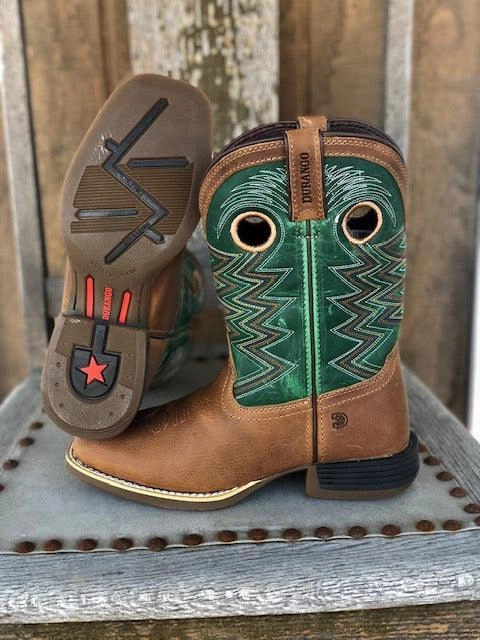 Durango Youth Lil Rebel Pro Wheat & Tidal Teal Square Toe Western Boots DBT0224Y Warehouse Worker Wear resistant