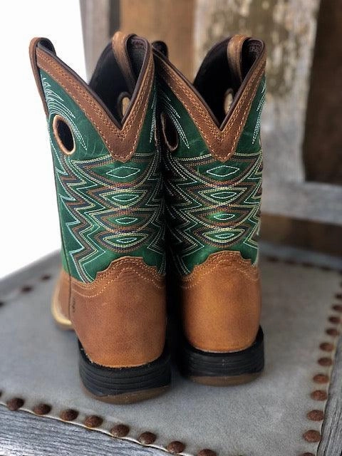 Casual Comfort Durango Youth Lil Rebel Pro Wheat & Tidal Teal Square Toe Western Boots DBT0224Y