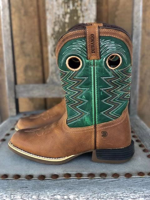 Durango Youth Lil Rebel Pro Wheat & Tidal Teal Square Toe Western Boots DBT0224Y Reinforced heel Versatile use