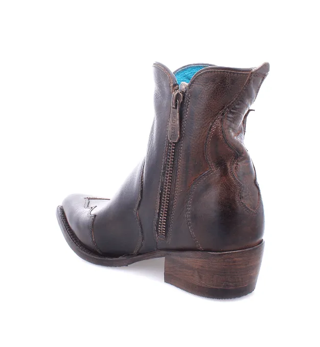 Climate Friendly Bed Stu Women's Ace Dark Brown Rustic Rust BFS Snip Toe Ankle Bootie F328040-BKRB