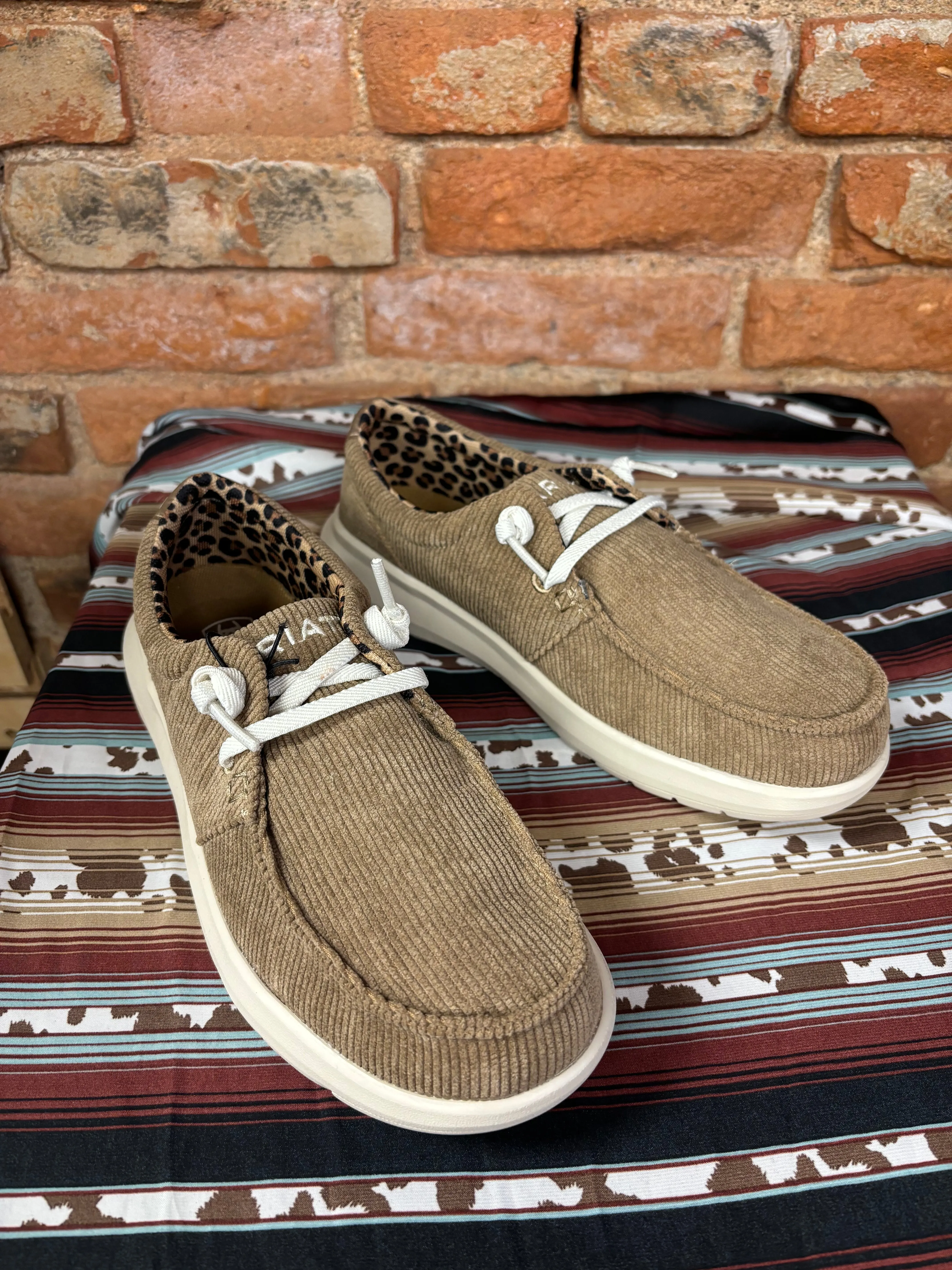 Ariat Women's Tan Corduroy Hilo Moc Toe Casual Shoes 10053703 Performance Durable Fabric