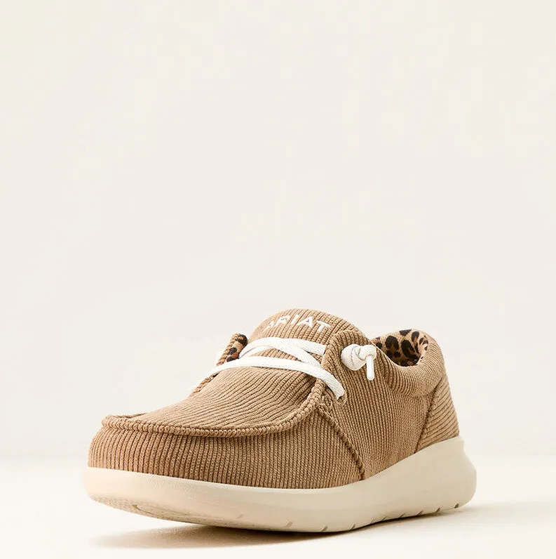 Ariat Women's Tan Corduroy Hilo Moc Toe Casual Shoes 10053703 Lace   Up Senior Friendly