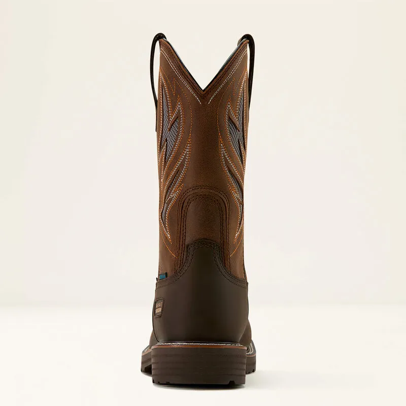 Ariat Men's Dark Brown Wicker Activator VentTEK Waterproof Steel Toe Western Work Boots 10061119 Multi-Purpose Comfort All-Weather Design.