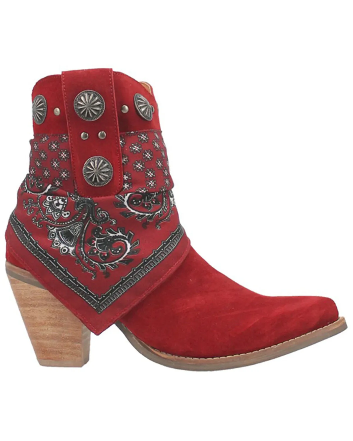 Ventilated Businessman Dingo Women's Red Bandida Cowgirl Ankle Booties DI184-RED