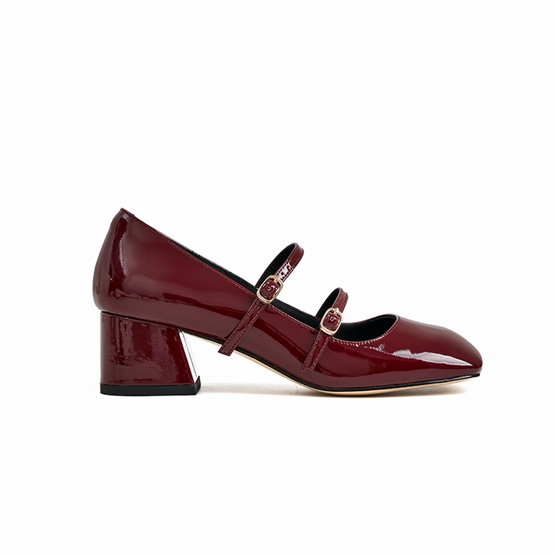 Smooth Soles Catherine Patent Leather Mary Jane Chunky Pumps