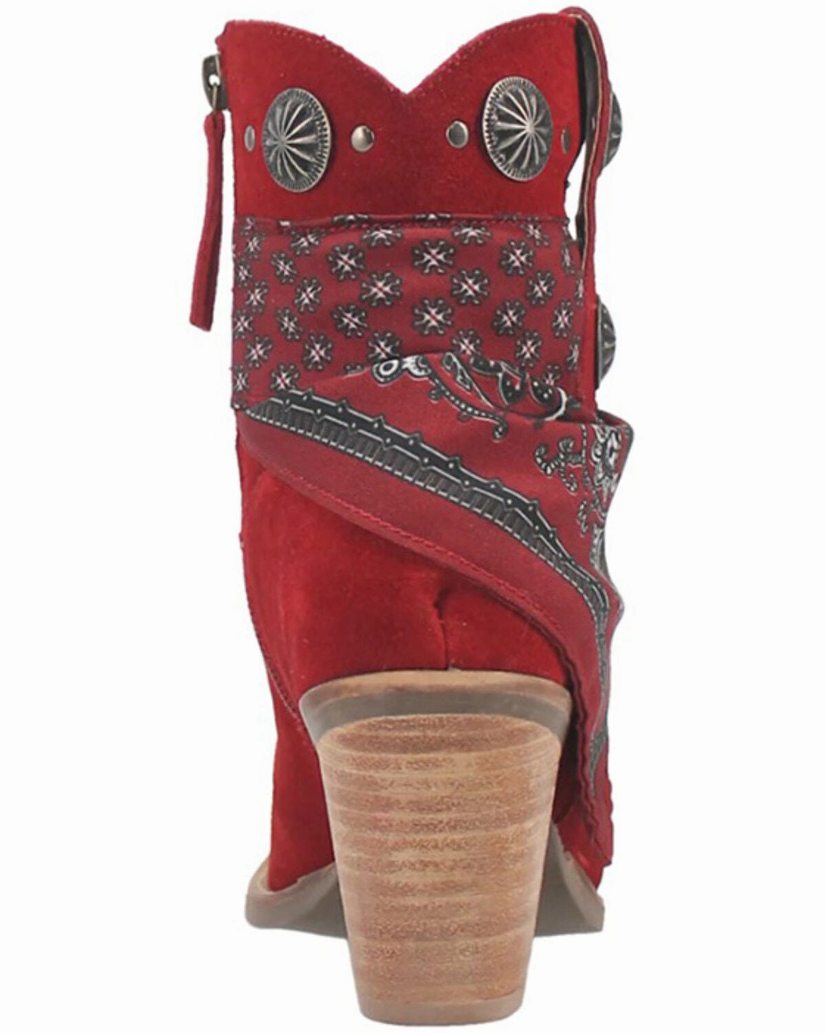 Easy Entry Cushioned Insole Dingo Women's Red Bandida Cowgirl Ankle Booties DI184-RED