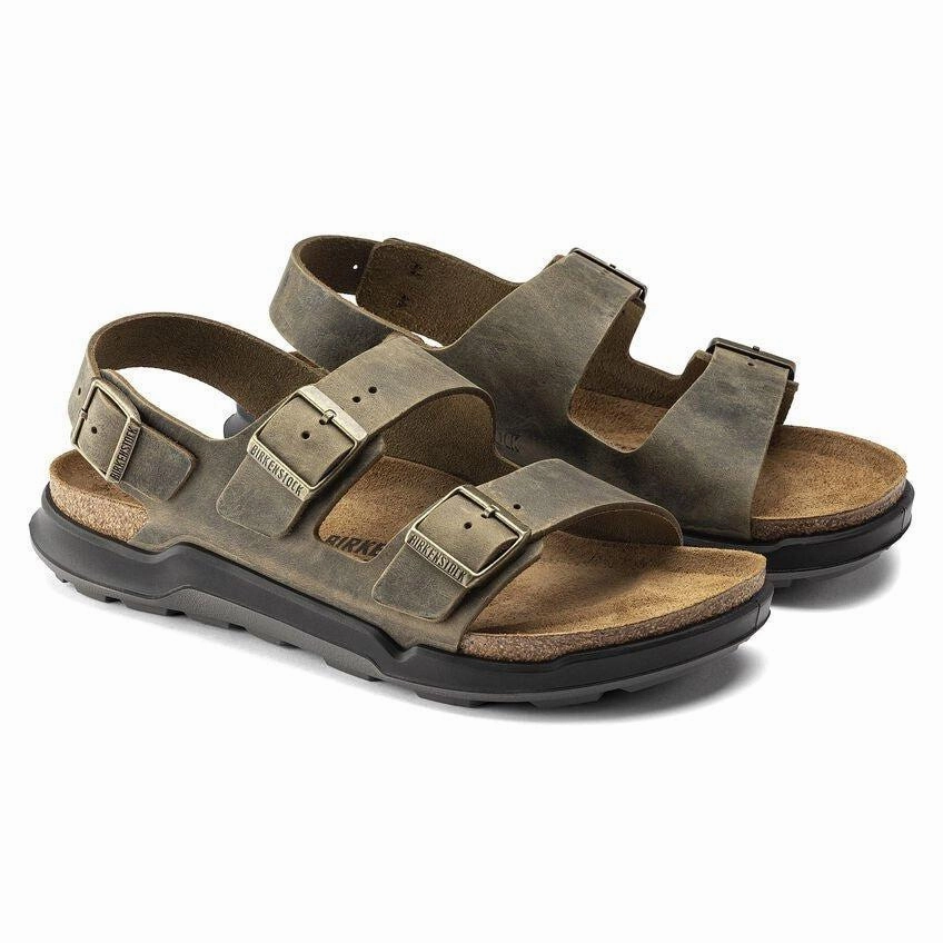 Milano Rugged | Oiled Leather | Faded Khaki Urban Stroll Foot Flex