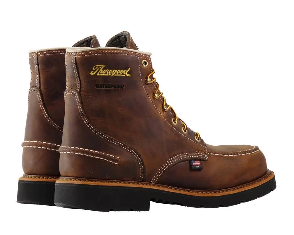 Rain Proof Thorogood Men's 1957 Crazyhorse Leather Waterproof 6 Steel Toe Lace Up Work Boots 804-3696