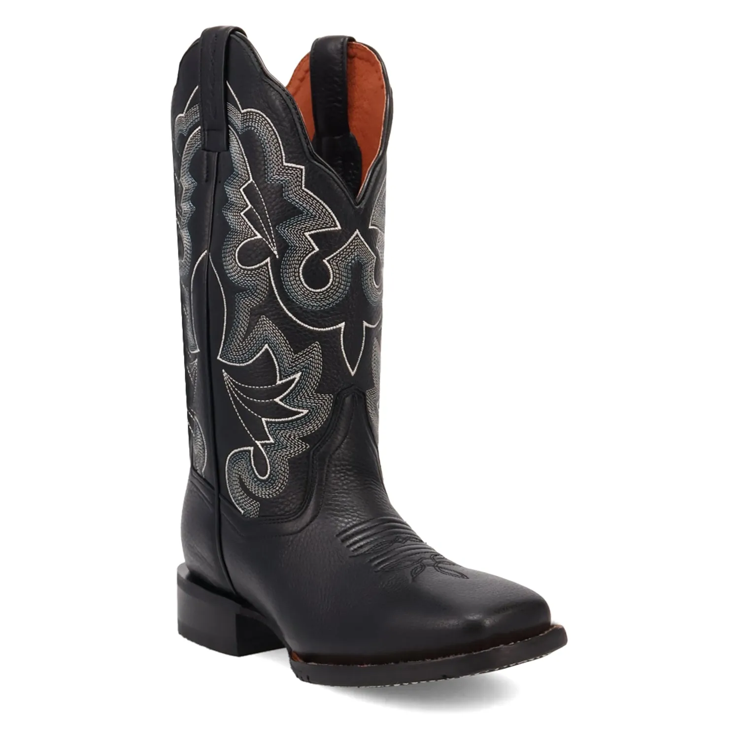Dan Post Women's Lizzie Black Leather Broad Square Toe Western Cowgirl Boots DP5209 Punk Bold Winter Trek