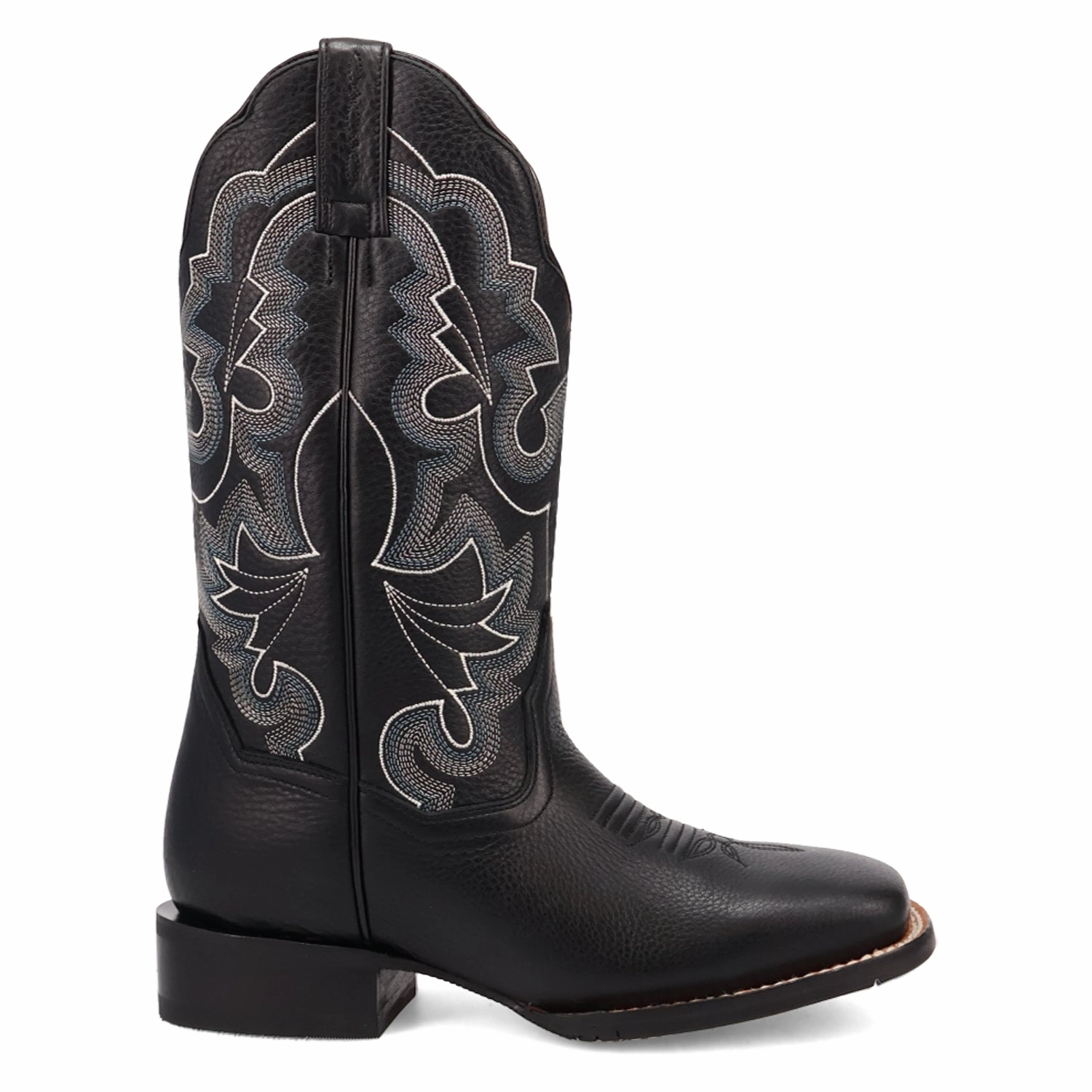 Trail grip Dan Post Women's Lizzie Black Leather Broad Square Toe Western Cowgirl Boots DP5209
