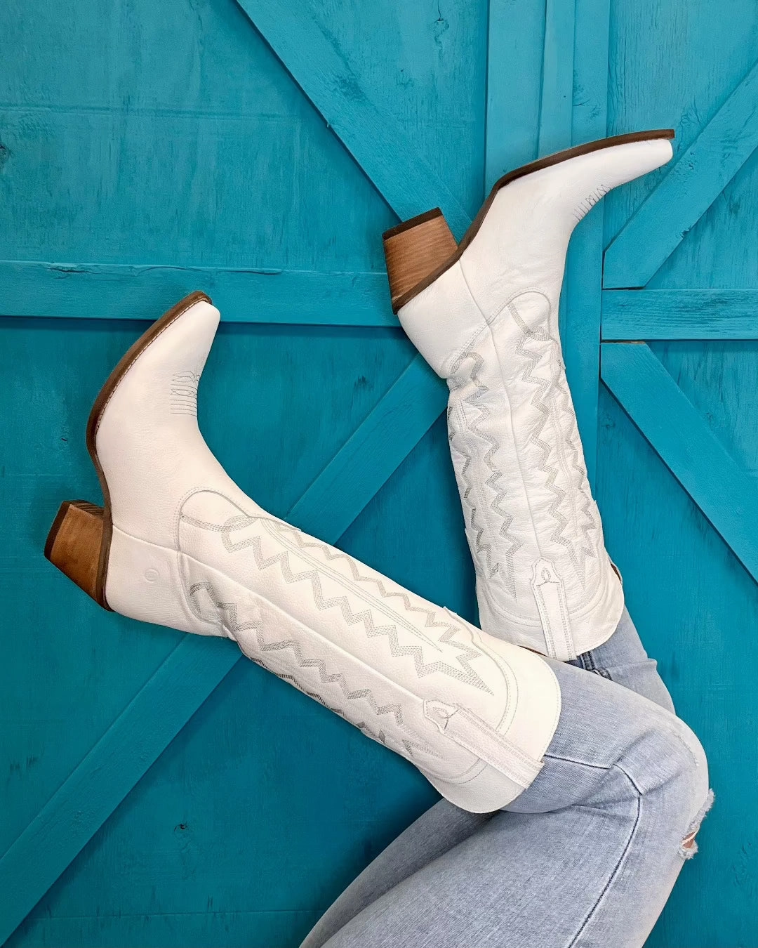 Dingo 1989 Women's High Cotton White Tall Cowgirl Boots DI936 Shopping Lover Comfort Cushion