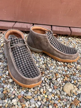 Twisted X Men's 4" Chukka Taupe Grey & Black Basketweave Leather Driving Moc Shoe MDM0097 Training Mode Supportive structure