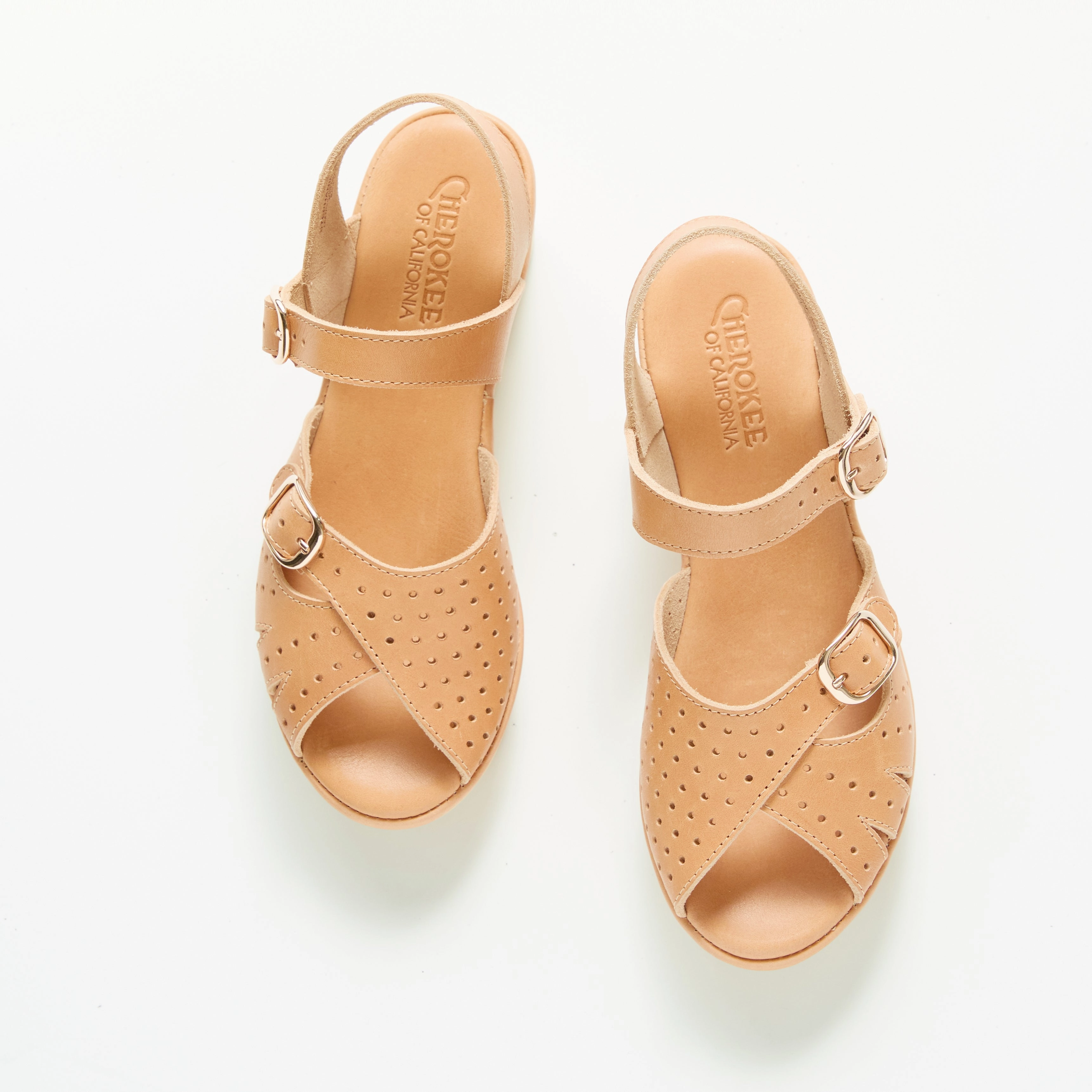 Elegant Strappy Heels Stephanie Mid Beep - Natural Leather