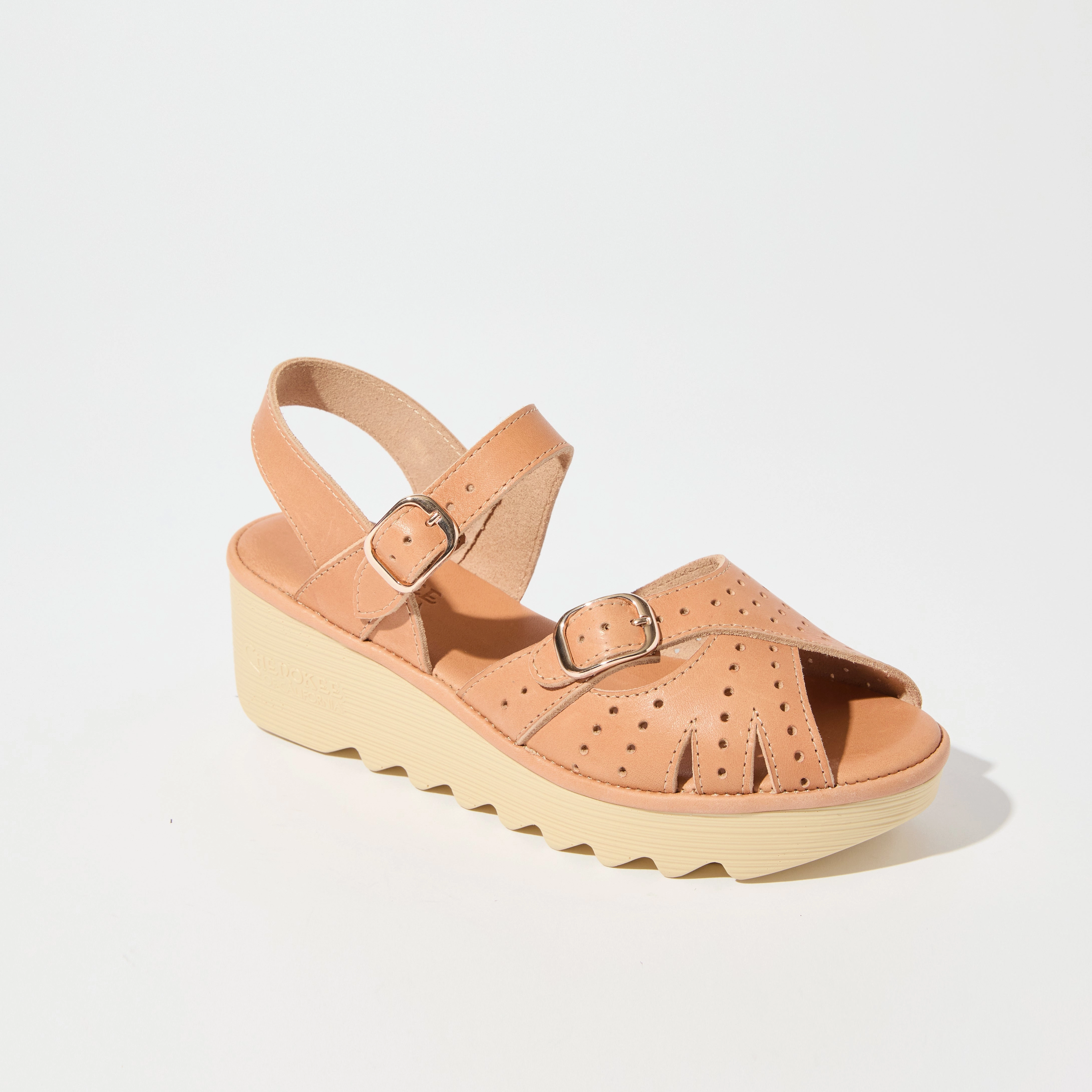 Elegant Strappy Heels Stephanie Mid Beep - Natural Leather