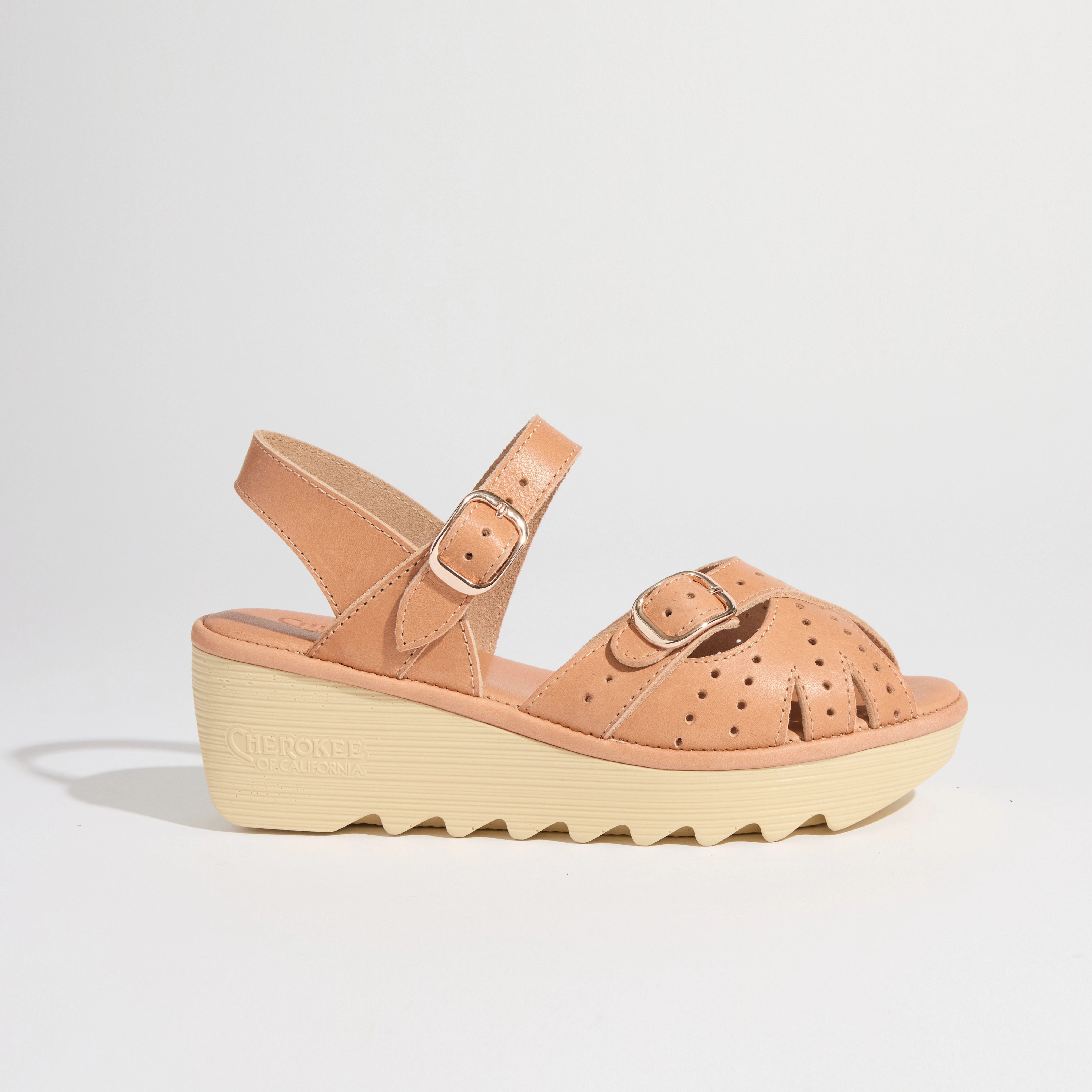 Fashionable Flip-flops for Travel Fashionable Stephanie Mid Beep - Natural Leather