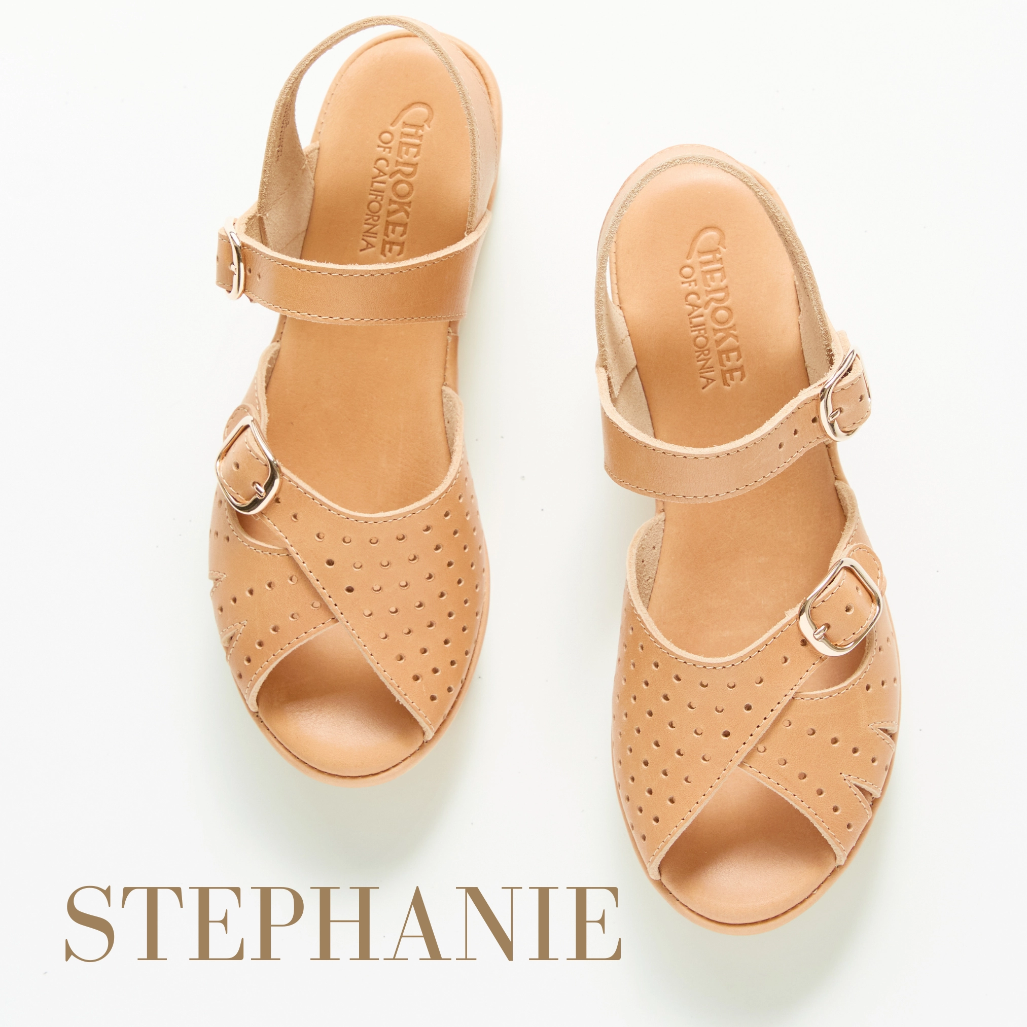 Elegant Strappy Heels Stephanie Mid Beep - Natural Leather
