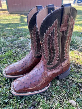 Trail Support Snake print Ariat Men's Quantum Tobacco Ostrich Square Toe Cowboy Boots 10040304