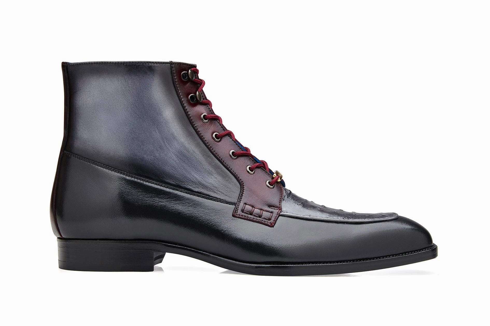 Greco - Black/Gray/Burgundy Comfort Platform Canvas