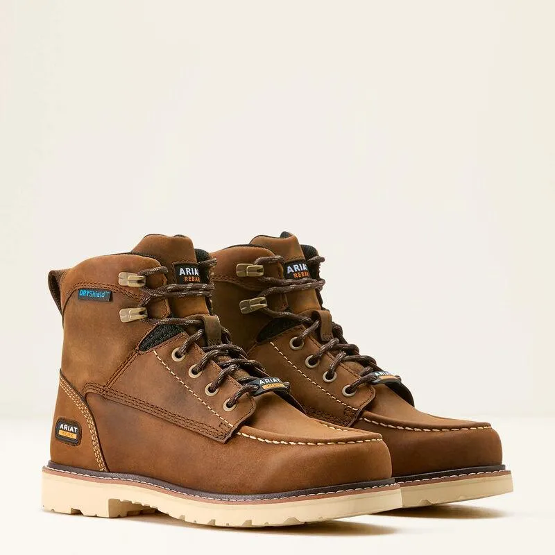 Heavy Use Gear Ariat Women's Rebar Distressed Brown Lift Waterproof Work Boot 10053822